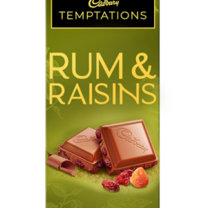 Cadbury Temptations Rum & Raisins Premium Chocolate Bar, 70 g