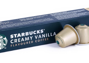 STARBUCKS Creamy Vanilla Flavored Coffee Pods (10 Capsules) | Smooth Medium Roast | Nespresso Compatible | Single Serve,"55 Gm