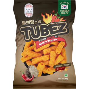 Good Seoul Korean Food Company Tubez Kick'N Truffle • Crunchy • Sweet & Spicy • Delicious K-Food Korean Snack • Made in Korea, 3 oz ℮ 85 ge in Korea,"3 oz ℮ 85 g