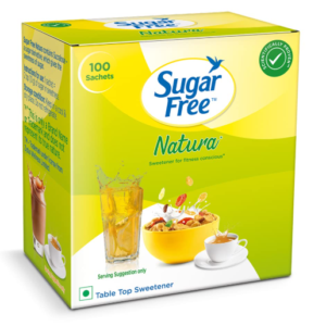 Sugar Free Natura,"100 Sachet | Equivalent to Sweetness from 1Kg Sugar |100% Safe| Scientifically Proven & Tested | Sweet like Sugar but with zero calories | 75 g